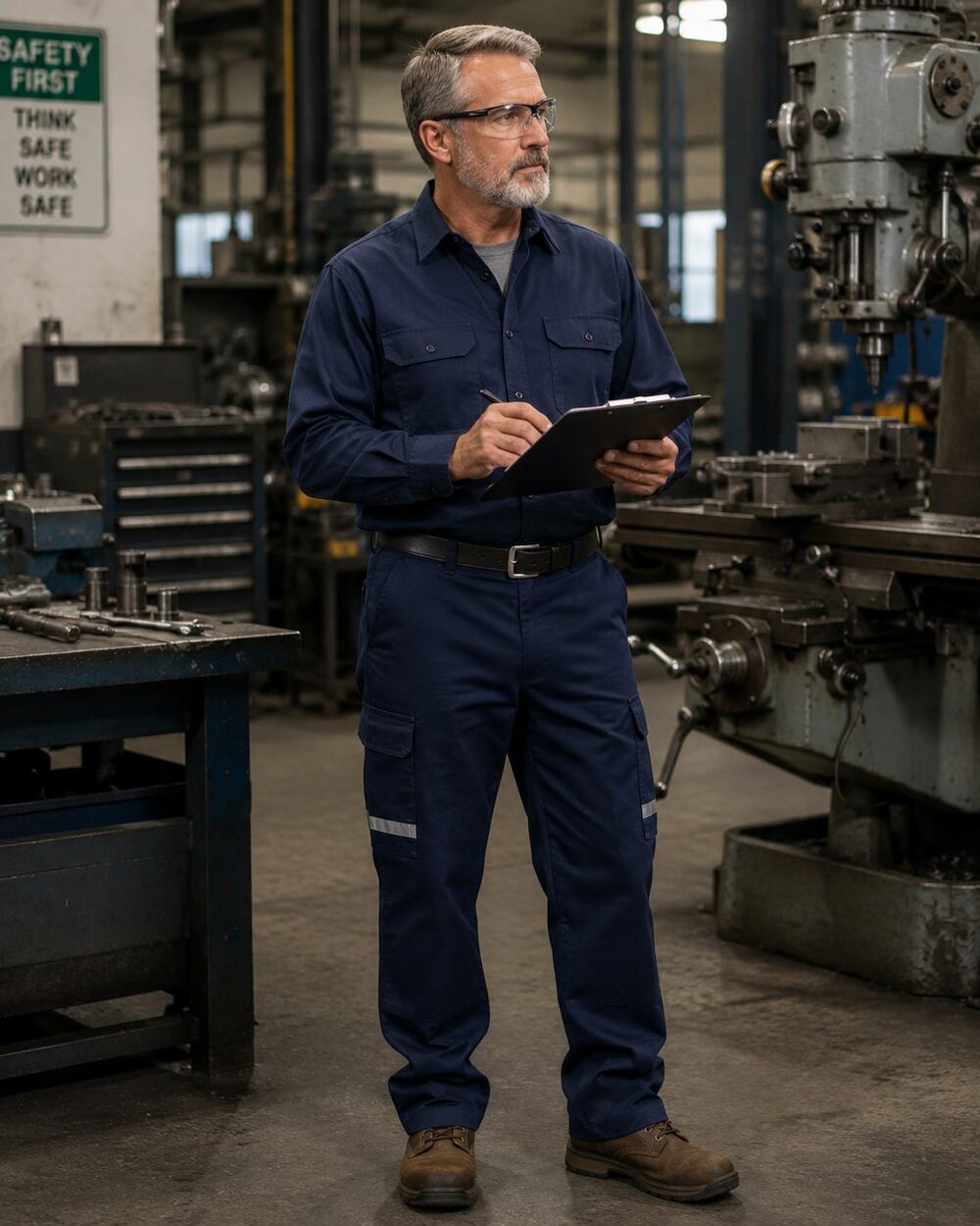 FedEx Stan Herman Navy Reflective Cargo Work Pants 40R-32
